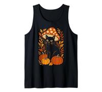Witchy Boho Cat Fungo Cottagecore Autunno Autunno Canotta