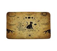 Witchy Cat Boho Black And White Moon Phase Sun Celestial Stars Planet Astrology Gothic Mystic Tarot Aesthetic Zerbino Ingresso Confortevole Tappeto Entrata Tappeti Da Bagno 40X60Cm
