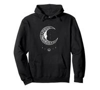 Witchy Crescent Moon Gothic Celestial Lunar Design Felpa con Cappuccio