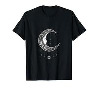 Witchy Crescent Moon Gothic Celestial Lunar Design Maglietta