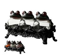 Witchy Frog Apothecary - Barattoli per spezie da strega, contenitori per alimenti gotici con coperchi a forma di rana, contenitori da cucina per spezie, divertenti contenitori per sale e pepe