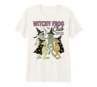 Witchy Frog Club Midnight Only On Halloween Frog Coven Maglietta Premium