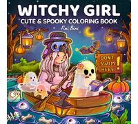 Witchy Girl Cute & Spooky Coloring Book: 40 Cozy Halloween Illustrations with Ghost Cuties, Little Witches & Magical Moments for Fall Relaxation for Adults and Teens
