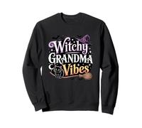 Witchy Grandma Vibes - Scopa con gatto e luna crescente Felpa