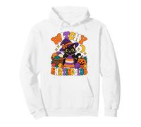 Witchy Knitting Club, Sciarpa a Righe con Gatto Nero Autunnale Felpa con Cappuccio