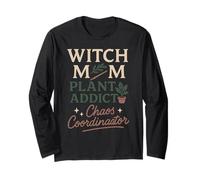 Witchy Mom Plant Magic Botanical Humor Regalo a Base di Erbe Maglia a Manica