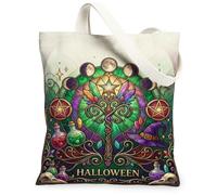 Witchy Mystical Stained Glass Art Magic Staff - Borsa tote in tela, 33 x 38