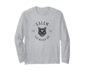 Witchy Salem Halloween Women 1692 mistica Strega Gatto Nero Maglia a Manica
