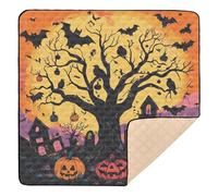 Witchy - Tappetino da gioco per bambini, in morbida schiuma, lavabile, motivo: Halloween, motivo: gatto nero, per far gattonare la pancia e gattonare, 127 x 127 cm