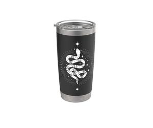 Witchy Tarocchi Serpente Accademia Oscura Estetica Celeste Boho Bicchiere termico in acciaio inox doppia parete