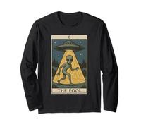 Witchy The Fool Tarocchi Divertente Alieno Mistico Paganesimo Maglia a Manica