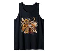 Witchy Vibes Celeste Girasole Teschio Bohemian Halloween Canotta