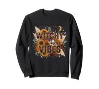 Witchy Vibes Celeste Girasole Teschio Bohemian Halloween Felpa