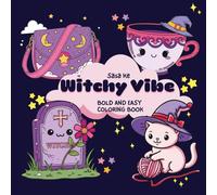 Witchy Vibes: Cute Kawaii, Bold and Easy Coloring Book for Adults, Teens, and Seniors with Simple and Spooky Designs for Relaxation