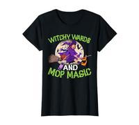 Witchy Wards e Mop Scuola di Magia Pulitore Halloween Maglietta