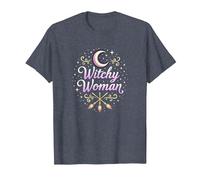 Witchy Woman: Incantesimo Mistico di Luna e Scopa Maglietta, Uomo, Pervinca, S