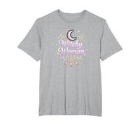 Witchy Woman: Incantesimo Mistico di Luna e Scopa Maglietta, Uomo Taglie Grandi, Grigio Melange, 3X Tall