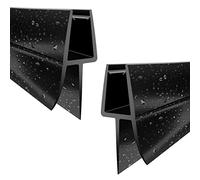 WITEN&NOCK Guarnizione doccia, 2 x 60 cm, per 5 mm, 6 mm, colore nero, per porta in vetro, spessore di ricambio, impermeabile o per cabina doccia