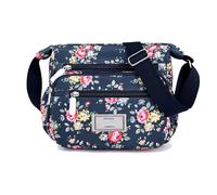 WITERY Borsa Crossboby per donna - Borsa a tracolla impermeabile in nylon multi-tasca borsa a tracolla floreale borsa a tracolla con cerniera, Fiore 2.