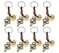 witeup 8 portachiavi con segno zodiacale cinese con statua di serpente zodiacale zodiacale Feng Shui portafortuna 2025, portachiavi portafortuna accessorio da appendere, gold, Taglia unica