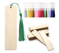 witeup Segnalibri in legno naturale, 24 pezzi di marca pagina in legno con 24 pezzi pompon colorati, marca pagina libro per marcatori di lettura, decorazione fai da te e regali per insegnanti
