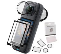 Witfoam Protezione Lente in Vetro Temperato per Insta 360 X5, Pack 2 Pellicole 9H Anti-Graffio e Anti-Polvere, Protezione Obiettivo e Schermo, Facile Installazione, Visione Ultra Chiara, Accessori X5