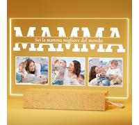 witfox 2026 Regali personalizzati per la Festa della Mamma, cornici personalizzate, targhe decorative, regali personalizzati per il compleanno della mamma, regali personalizzabili per mamme, 3 foto