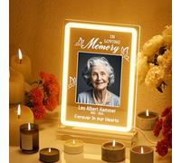 witfox Cornice commemorativa personalizzata Luce notturna in memoria di una persona cara Mamma Papà Famiglia Condoglianze Ricordo Perdita Simpatia Lutto Regalo commemorativo
