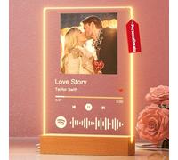 witfox Lampada Spotify Personalizzata Con Foto - Targa Spotify Glass Regali Foto Personalizzata Con Base Supporto a Scelta - Idee Regalo originale per San Valentino, Anniversari, Natale, 22X15cm
