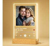 witfox Targa Spotify Personalizzata con QR- Lampada Personalizzata con Foto in Acrilico - Compleanno San Valentino Fidanzati Matrimonio Anniversario Festa Mamma Papà Natale-22x15cm