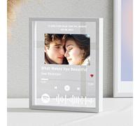 witfox Targa Spotify Personalizzata - Cornice Musicale in PlexiglassIdea Nome Canzone Artista e Foto - Compleanno Fidanzati Matrimonio Anniversario Festa Mamma Papà Natale-20.3 * 25.4 * 0.3