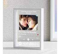 witfox Targa Spotify Personalizzata - Cornice Musicale in PlexiglassIdea Nome Canzone Artista e Foto - Compleanno Fidanzati Matrimonio Anniversario Festa Mamma Papà Natale-12.7 * 17.8 * 0.3