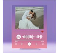 witfox Targa Spotify Personalizzata Foto - Targa Musicale in Acrilico con Base - Compleanno Fidanzati Matrimonio Anniversario Festa Mamma Papà Natale-20.3 * 25.4 * 0.3cm