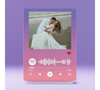 witfox Targa Spotify Personalizzata Foto - Targa Musicale in Acrilico con Base - Compleanno Fidanzati Matrimonio Anniversario Festa Mamma Papà Natale-12.7 * 17.8 * 0.3cm