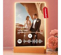 witfox Targa Spotify Personalizzata -Luce LED con Foto & Spotify Code- Regali Personalizzati per Compleanno, Fidanzata, Fidanzato, Anniversario, San Valentino, Festa del Papà e della Mamma-15x22cm