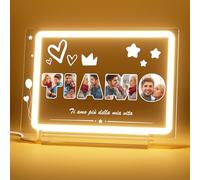 witfox TIAMO Lampada Personalizzata con Foto e Dedica, Neon Acrilico personalizzato, Regalo Anniversario per Lui e Lei, Regali Fidanzata Fidanzato, Interfaccia USB, Tre Basi Tra cui Scegliere