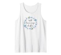 with Brave Wings She Flies Blue Butterfly Cute Purple Floral Canotta