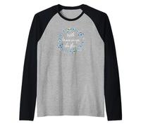 with Brave Wings She Flies Cute Butterfly Blue Purple Floral Maglia con Maniche Raglan