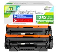 [WITH CHIP] Cartucce toner compatibili 135X W1350X (135A W1350A) 2 neri 2400 pagine per M207dw M209d M209dw M234d M234dw M234sdw M234sdn M235sdw, Non compatibile con modelli H P+ che terminano con "e"