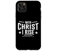 With Christ I Rise Bibbia Versetto Filippesi 4:13 Cristiano Custodia per iPhone 11 Pro Max