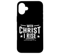With Christ I Rise Bibbia Versetto Filippesi 4:13 Cristiano Custodia per iPhone 16 Plus