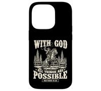 With God All Things Are Possibile - Cowpoke Western Cowpoke Custodia per iPhone 14 Pro