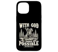 With God All Things Are Possibile - Cowpoke Western Cowpoke Custodia per iPhone 15