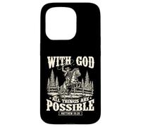 With God All Things Are Possibile - Cowpoke Western Cowpoke Custodia per iPhone 15 Pro