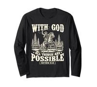 with God all Things Are Possibile - Cowpoke Western Cowpoke Maglia a Manica