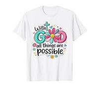 with God all Things Are Possible Matthew Jesus Believer Maglietta