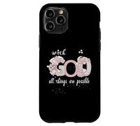 With God All Things Are Possibsible Baby Unicorn & Stars Custodia per iPhone 11 Pro