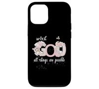With God All Things Are Possibsible Baby Unicorn & Stars Custodia per iPhone 12/12 Pro