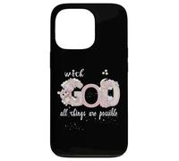 With God All Things Are Possibsible Baby Unicorn & Stars Custodia per iPhone 13 Pro