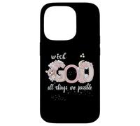 With God All Things Are Possibsible Baby Unicorn & Stars Custodia per iPhone 14 Pro